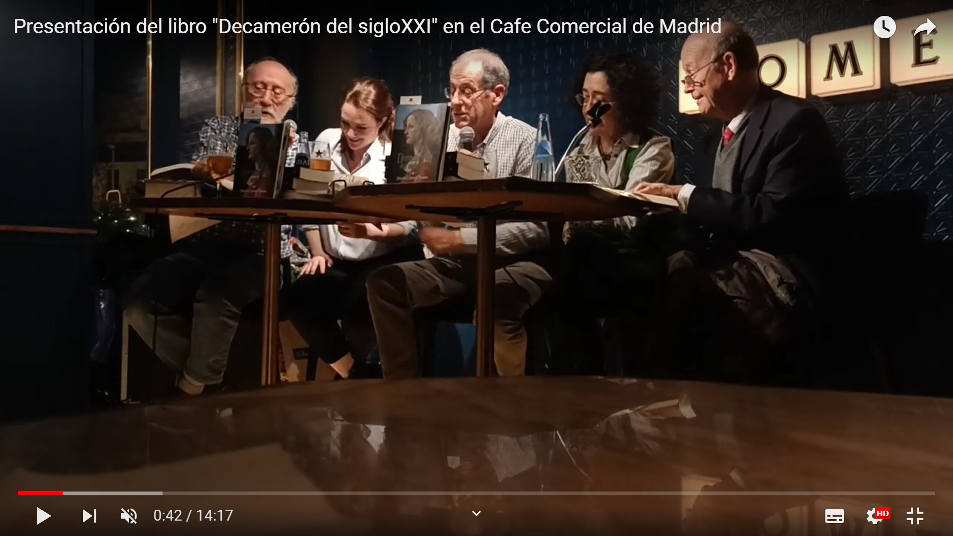 Presentación del libro "Decamerón del sigloXXI" en el Cafe Comercial de Madrid